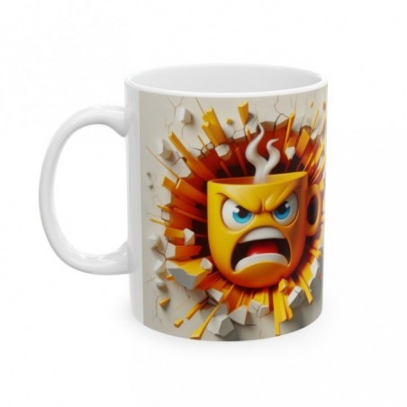 Mug 3D Emoji Colère - Idée cadeau - Tasse en céramique - Humour Sympa Fun