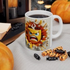 Mug 3D Emoji Colère - Idée cadeau - Tasse en céramique - Humour Sympa Fun