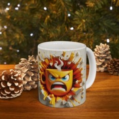 Mug 3D Emoji Colère - Idée cadeau - Tasse en céramique - Humour Sympa Fun