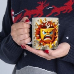 Mug 3D Emoji Colère - Idée cadeau - Tasse en céramique - Humour Sympa Fun