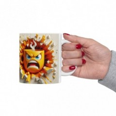 Mug 3D Emoji Colère - Idée cadeau - Tasse en céramique - Humour Sympa Fun