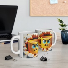 Mug 3D Emoji Confus - Idée cadeau - Tasse en céramique - Humour Sympa Fun