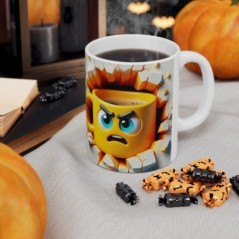 Mug 3D Emoji Confus - Idée cadeau - Tasse en céramique - Humour Sympa Fun