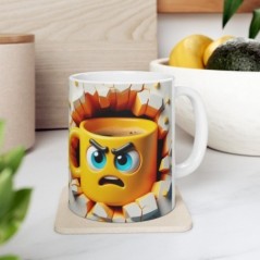 Mug 3D Emoji Confus - Idée cadeau - Tasse en céramique - Humour Sympa Fun