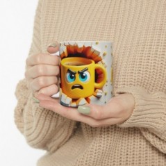 Mug 3D Emoji Confus - Idée cadeau - Tasse en céramique - Humour Sympa Fun