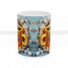 Mug 3D Emoji Content - Idée cadeau - Tasse en céramique - Humour Sympa Fun