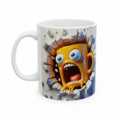 Mug 3D Emoji Effrayé - Idée cadeau - Tasse en céramique - Humour Sympa Fun