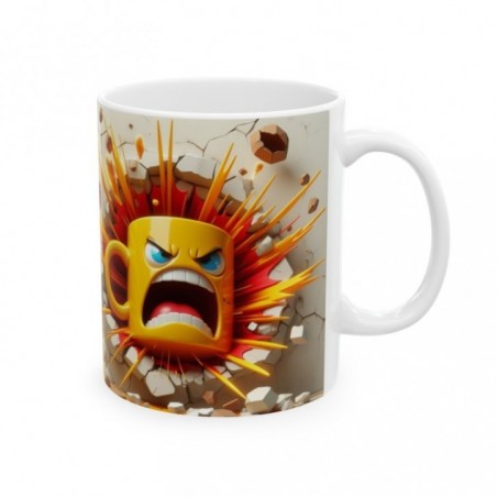 Mug 3D Emoji Enervé - Idée cadeau - Tasse en céramique - Humour Sympa Fun