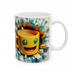 Mug 3D Emoji Joyeux - Idée cadeau - Tasse en céramique - Humour Sympa Fun