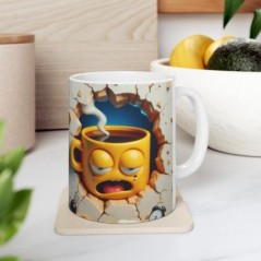 Mug 3D Emoji Endormi - Idée cadeau - Tasse en céramique - Humour Sympa Fun