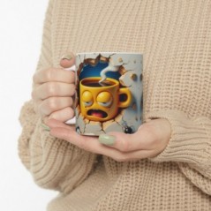 Mug 3D Emoji Endormi - Idée cadeau - Tasse en céramique - Humour Sympa Fun