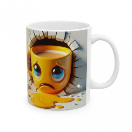 Mug 3D Emoji Triste - Idée cadeau - Tasse en céramique - Humour Sympa Fun