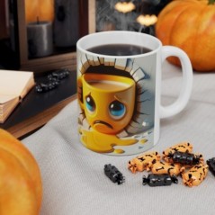 Mug 3D Emoji Triste - Idée cadeau - Tasse en céramique - Humour Sympa Fun