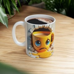 Mug 3D Emoji Triste - Idée cadeau - Tasse en céramique - Humour Sympa Fun