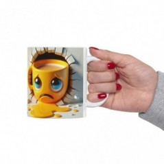 Mug 3D Emoji Triste - Idée cadeau - Tasse en céramique - Humour Sympa Fun