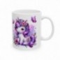 Mug Licorne fleurs papillons - Idée cadeau - Tasse originale en céramique