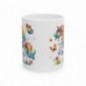 Mug Licorne coloré papillons - Idée cadeau - Tasse originale en céramique