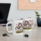 Mug Licorne coloré fleurs papillons - Idée cadeau - Tasse originale en céramique