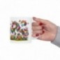 Mug Licorne coloré fleurs papillons - Idée cadeau - Tasse originale en céramique