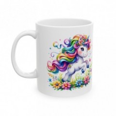 Mug Licorne coloré fleurs - Idée cadeau - Tasse originale en céramique