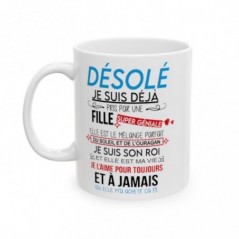 Mug Amour pris par une fille je t'aime - Idée cadeau - Tasse en céramique originale humour