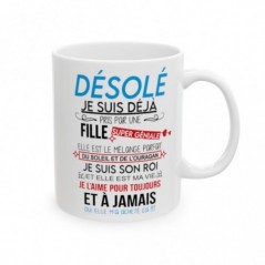 Mug Amour pris par une fille je t'aime - Idée cadeau - Tasse en céramique originale humour