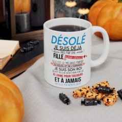 Mug Amour pris par une fille je t'aime - Idée cadeau - Tasse en céramique originale humour