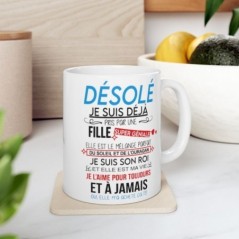 Mug Amour pris par une fille je t'aime - Idée cadeau - Tasse en céramique originale humour