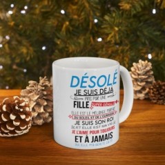 Mug Amour pris par une fille je t'aime - Idée cadeau - Tasse en céramique originale humour