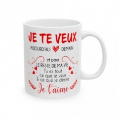 Mug Amour je te veux je t'aime - Idée cadeau - Tasse en céramique originale