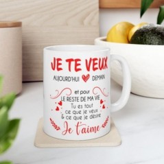 Mug Amour je te veux je t'aime - Idée cadeau - Tasse en céramique originale