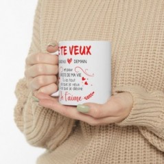 Mug Amour je te veux je t'aime - Idée cadeau - Tasse en céramique originale