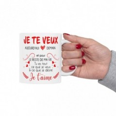 Mug Amour je te veux je t'aime - Idée cadeau - Tasse en céramique originale