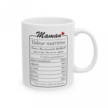 Mug Maman valeur nutritive - Idée cadeau - Tasse en céramique originale