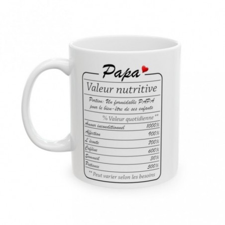 Mug Papa valeur nutritive - Idée cadeau - Tasse en céramique originale