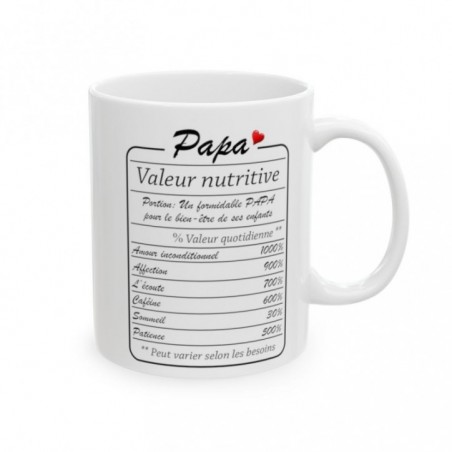 Mug Papa valeur nutritive - Idée cadeau - Tasse en céramique originale