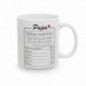 Mug Papa valeur nutritive - Idée cadeau - Tasse en céramique originale