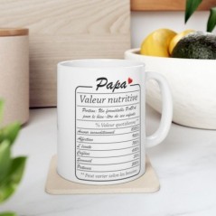 Mug Papa valeur nutritive - Idée cadeau - Tasse en céramique originale