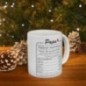 Mug Papa valeur nutritive - Idée cadeau - Tasse en céramique originale