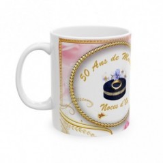 Mug 50 ans de mariage Noces d'Or - idée cadeau - tasse anniversaire de Mariage