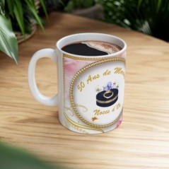 Mug 50 ans de mariage Noces d'Or - idée cadeau - tasse anniversaire de Mariage