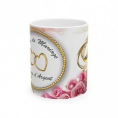 Mug 25 ans de Mariage Noces d'Argent - idée cadeau - tasse anniversaire de Mariage