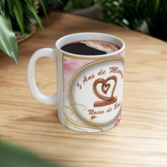 Mug 5 ans de Mariage Noces de Bois - idée cadeau - tasse anniversaire de Mariage