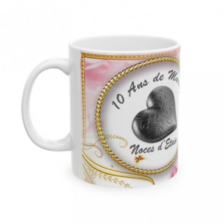 Mug 10 ans de Mariage Noces d'Etain - idée cadeau - tasse anniversaire de Mariage