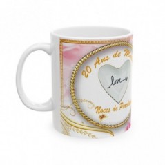 Mug 20 ans de Mariage Noces de Porcelaine - idée cadeau - tasse anniversaire de Mariage