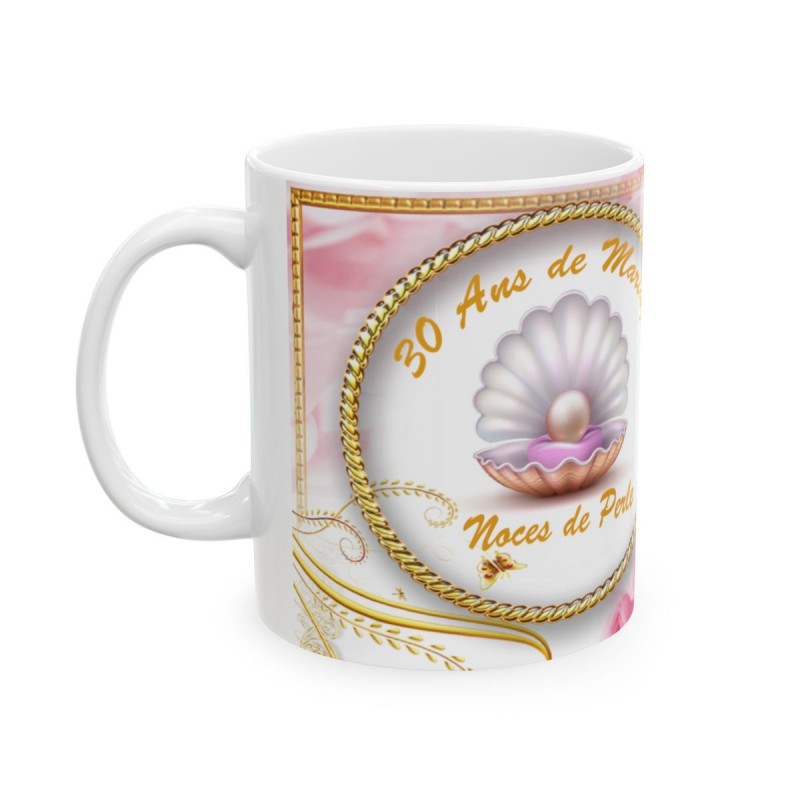 Mug 30 ans de Mariage Noces de Perle - idée cadeau - tasse anniversaire de Mariage