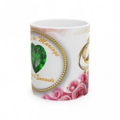 Mug 40 ans de Mariage Noces d'Emeraude - idée cadeau - tasse anniversaire de Mariage