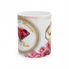 Mug 35 ans de Mariage Noces de Rubis - idée cadeau - tasse anniversaire de Mariage