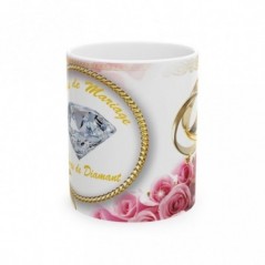 Mug 60 ans de Mariage Noces de Diamant - idée cadeau - tasse anniversaire de Mariage