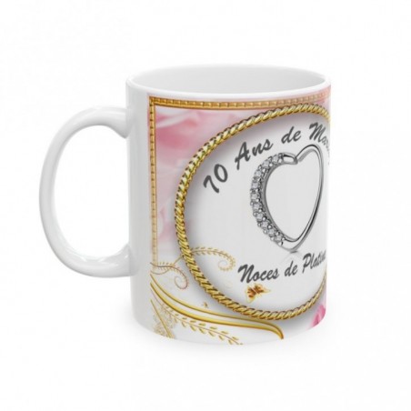 Mug 70 ans de Mariage Noces de Platine - idée cadeau - tasse anniversaire de Mariage